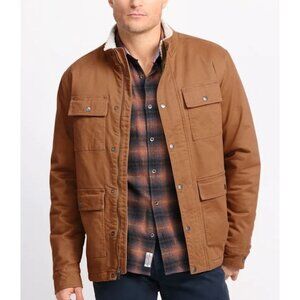 Alesbury Mens Sherpa Lined Field Jacket Utility Jacket Multiple Snap Pockets M